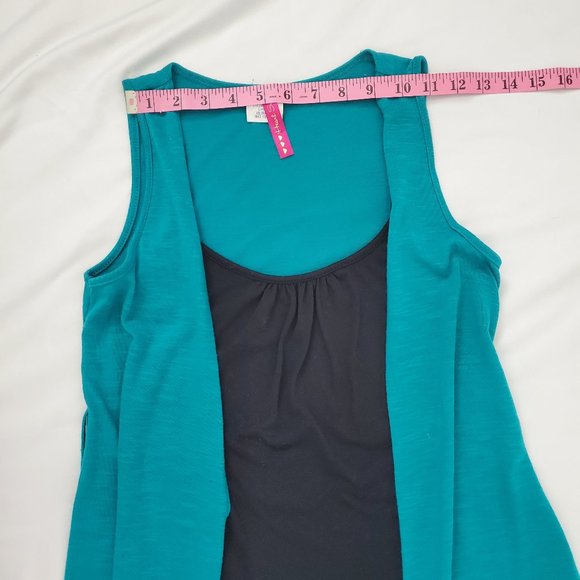 2 in 1 Teal Cardigan with built in Black Camisole - Picture 6 of 10